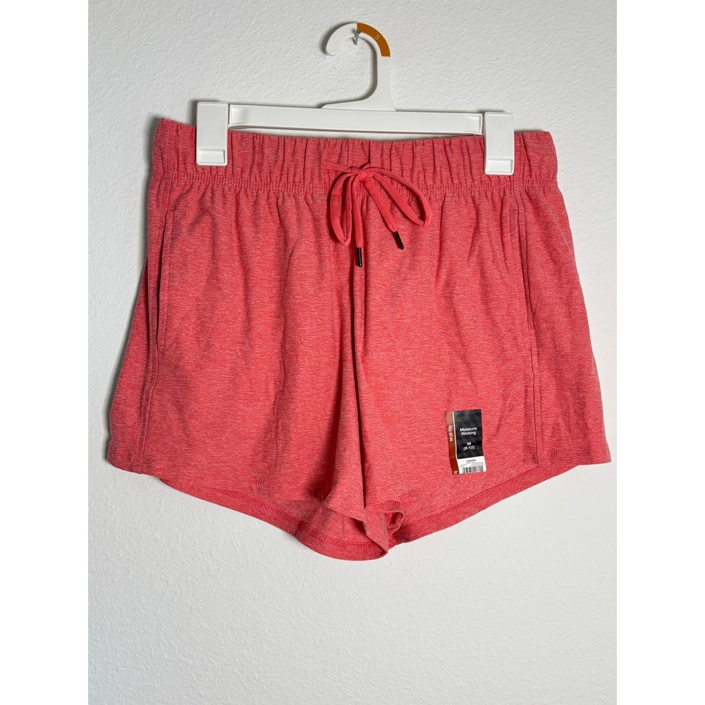Athletic Gym Shorts Desert Peach Moisture Wicking Drawstring Pockets Medium 8-10